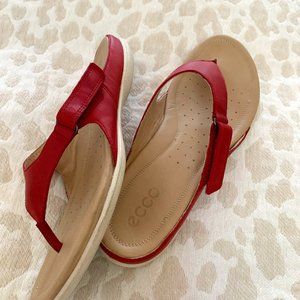Ecco Brilliant Red Flip Flop with White sole, Size EU 41 US 10-10.5
